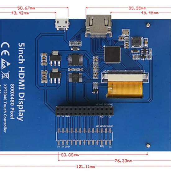 5 Inch Raspberry Pi Screen Touchscreen 800x480 TFT LCD