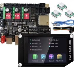 Makerbase MKS DLC32 V2.0 Offline Controller 32bits ESP32 WIFI GRBL TFT Touch Screen + 3 x a4988