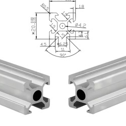 2020 V-Slot Aluminum Extrusion Profiles 100-2000mm EU Standard Aluminum Linear Rail Guide for CNC Router Machine 3D Printer