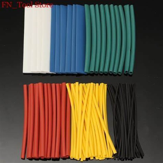 100pcs Polyolefin Shrinking Assorted Heat Shrink Tube Wire Cable