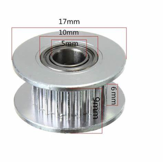 GT2/2GT Idler Timing Pulley 20 Tooth Wheel Bore 5mm Aluminium Gear Teeth width 6mm /10mm