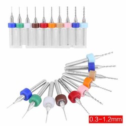 10Pcs 0.3mm to 1.2mm PCB Print Circuit Board Micro Drill Bits Set Tool