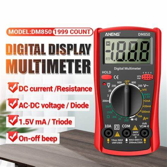 ANENG DM850 1999 Counts Digital Multimeter Eletric Professional Automatic AC/DC Votage Tester Current Ohm Ammeter Detector Tools