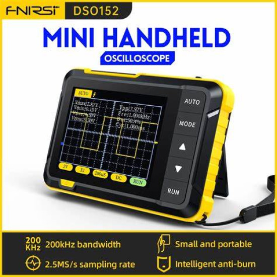 FNIRSI DSO Element Mini Digital Oscilloscope, 2023 Latest Version, 200KHz Analog Bandwidth, 800 VPP with PWM